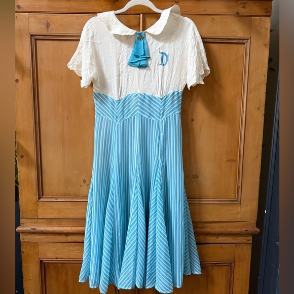 Disney Blue Main Street Blue and White Striped vintage style Dress - Picture 11 of 13